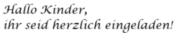 Herzliche Einladung f. Kinder