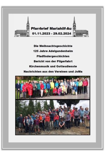 Deckblatt Pfarrbrief Mariahilf Weihnachten 2023