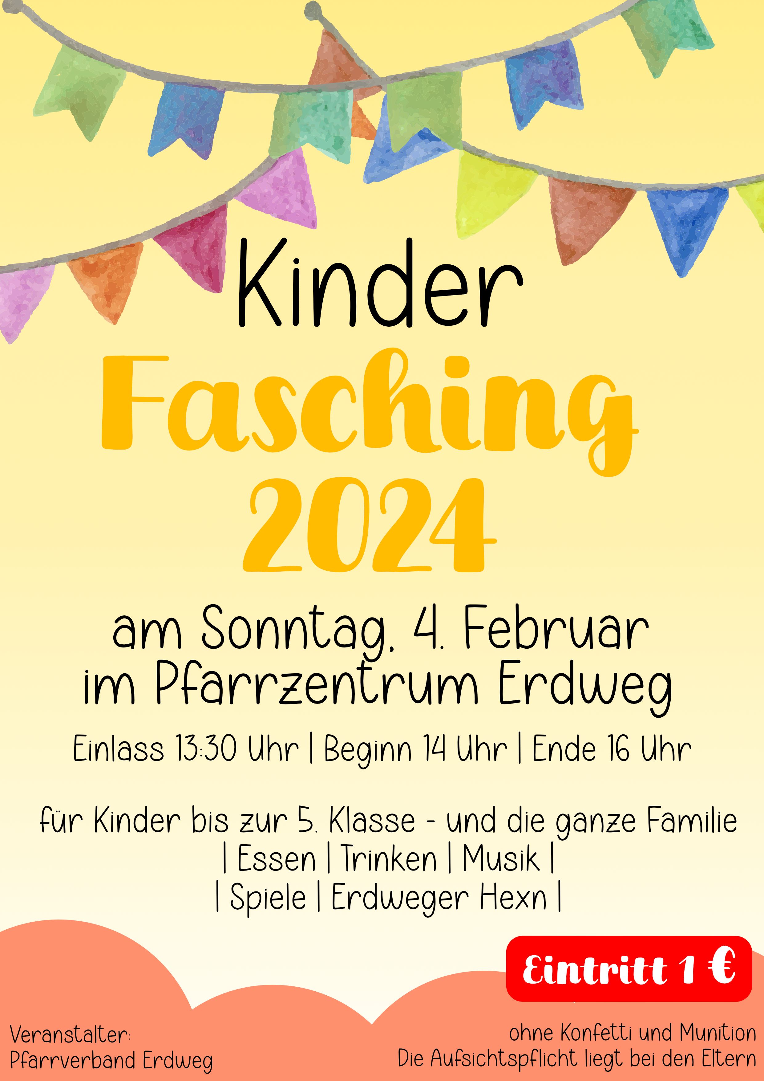 Plakat Kinderfasching 2024