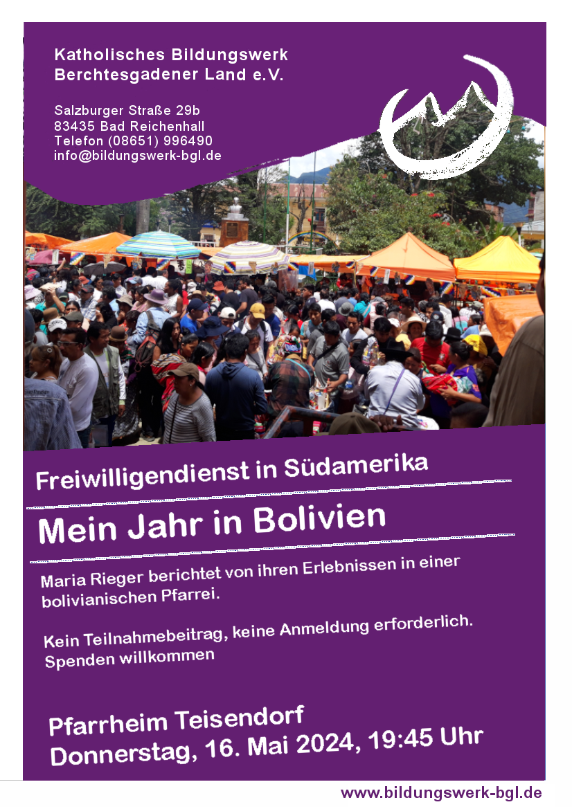 Bildungsprogramm 2024
Mein Jahr in Bolivien