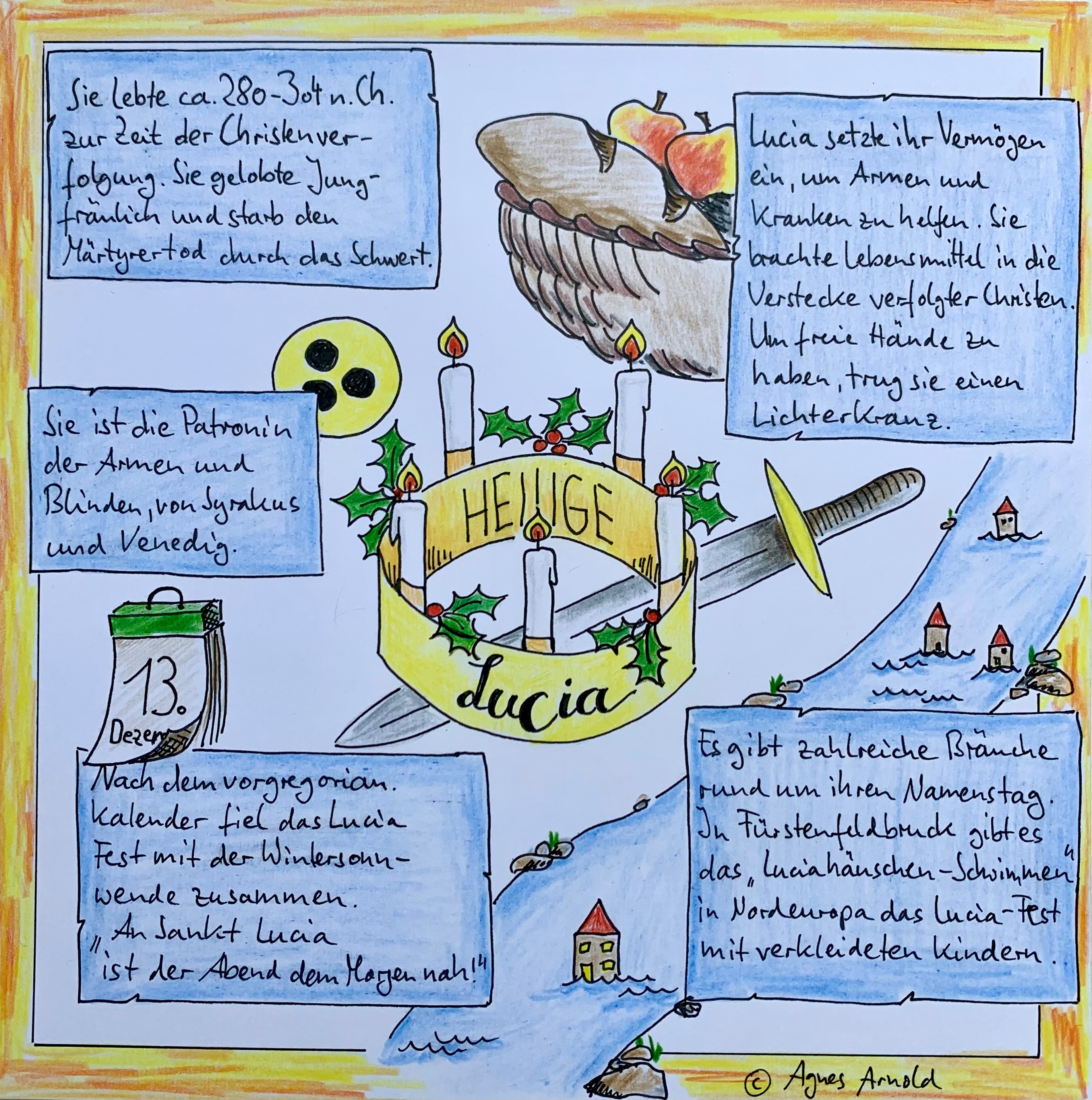 Sketchnote der Heiligen Lucia