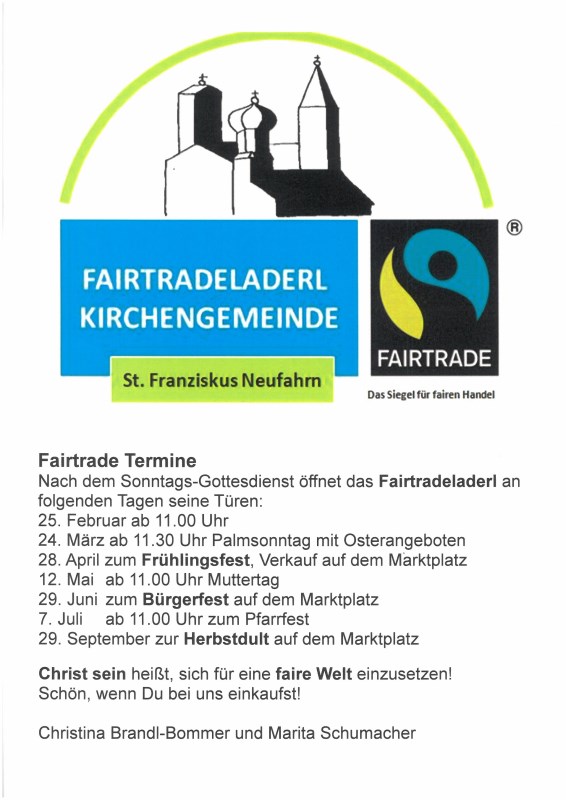 Offnungszeiten des FairtraideLaderls