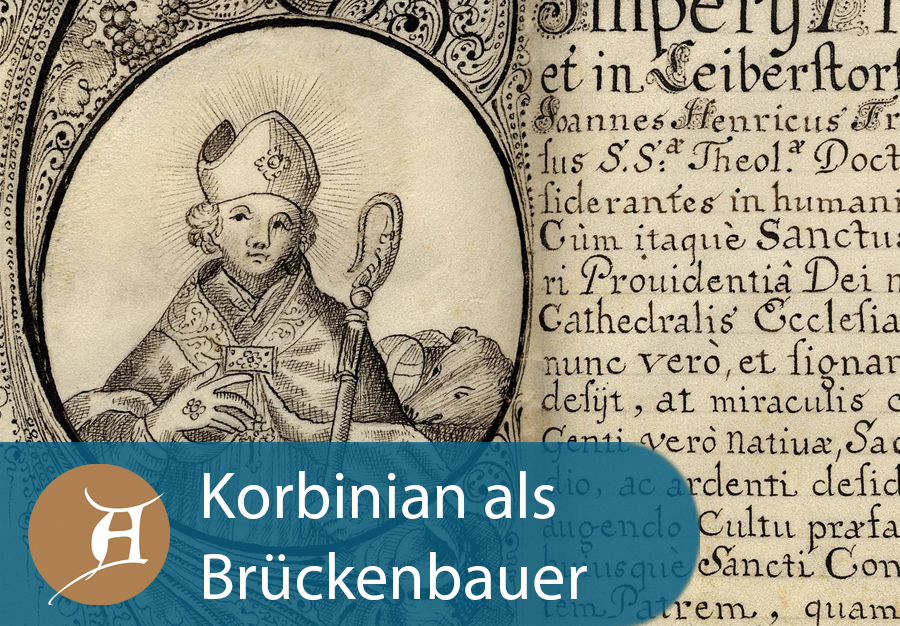 Grafik Korbinian als Brückenbauer