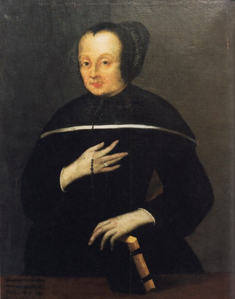 •Maria Anna Lindmayr als Terziarin des Karmelitenordens; Ölgemälde von 1704 (Provinzialat des Teresianischen Karmel, München)