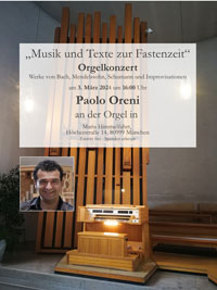 Orgelkonzert Paolo Oreni März 2024