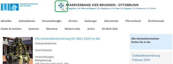 Startseite Pfarrverband Vier Brunnen mit Logo