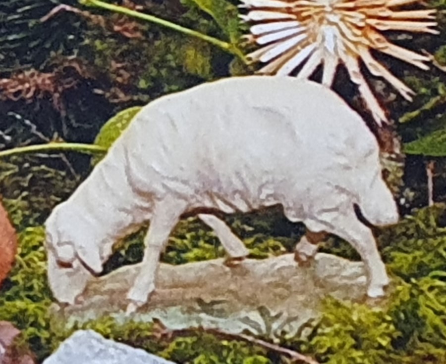 Krippenfigur Schaf aus der Pfarrei Gundihausen