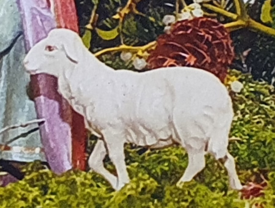 Krippenfigur Schaf aus der Pfarrei Gundihausen