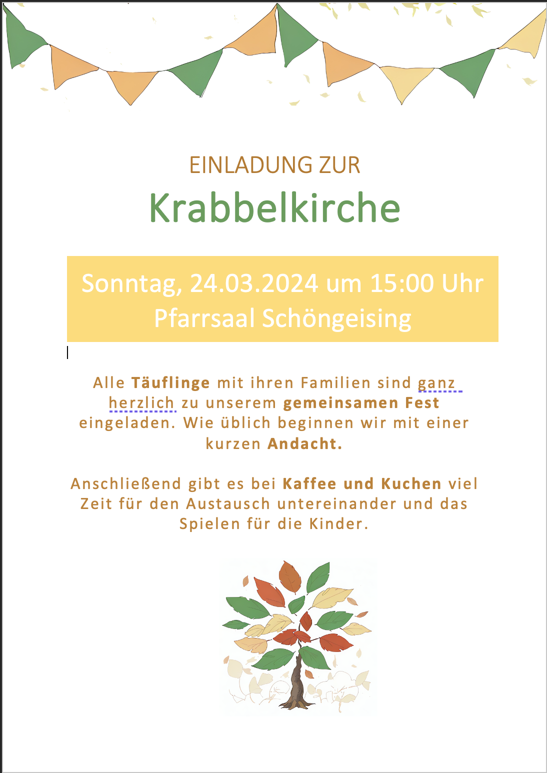 Krabbelkirche - Einladung ganz