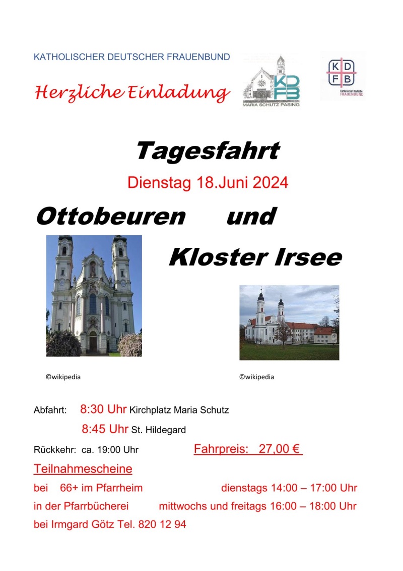 Ausflug des KDFB nach Ottobeuren und Kloster Irsee