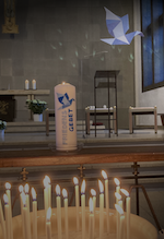 Friedensgebet-Kerze-Platte-Lichtfilter-150