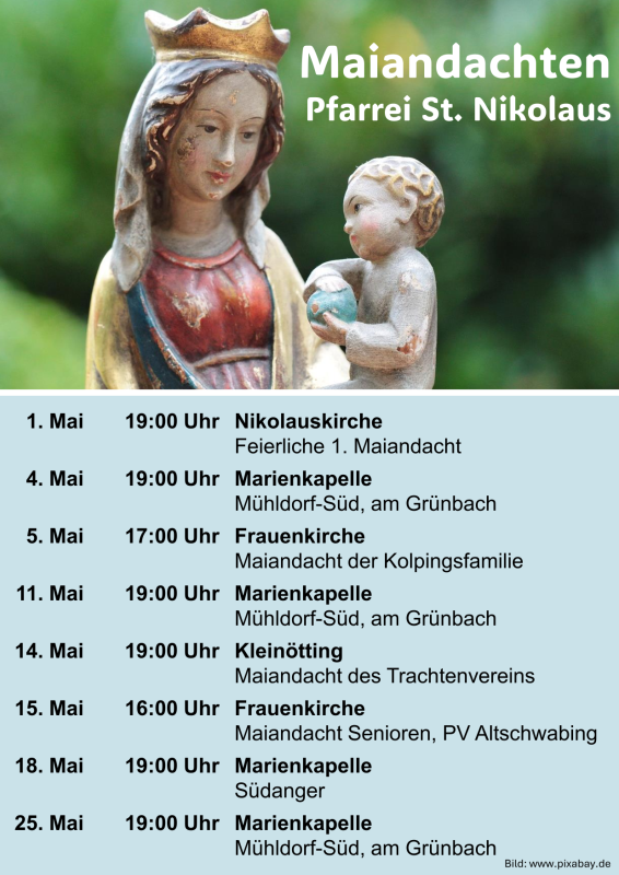 Plakat Maindachten 2024 in St. Nikolaus