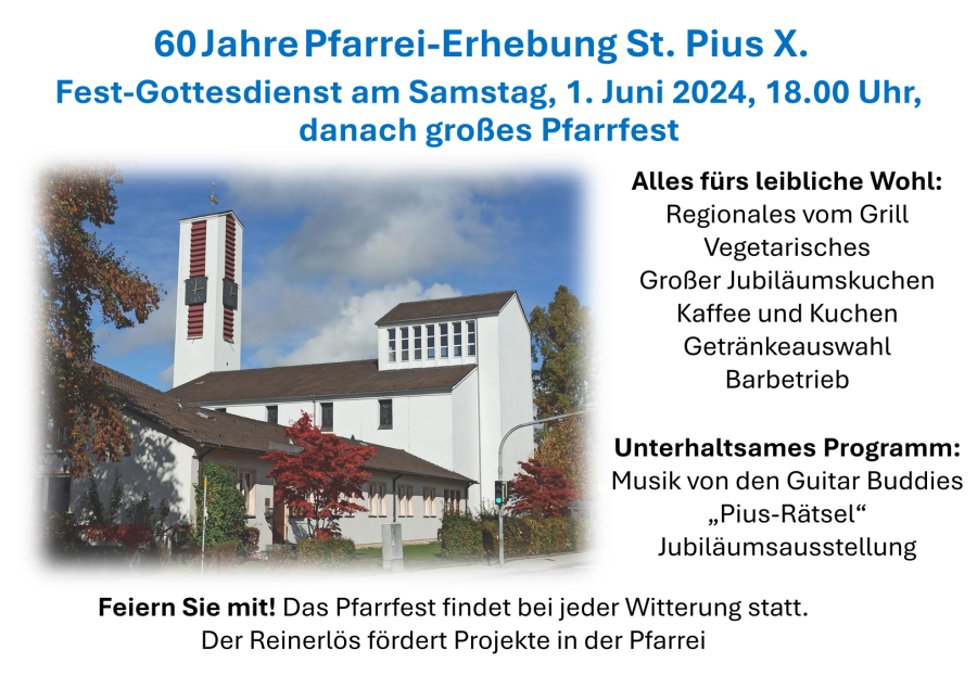 60 Jahre Pfarrei-Erhebung St. Pius X.