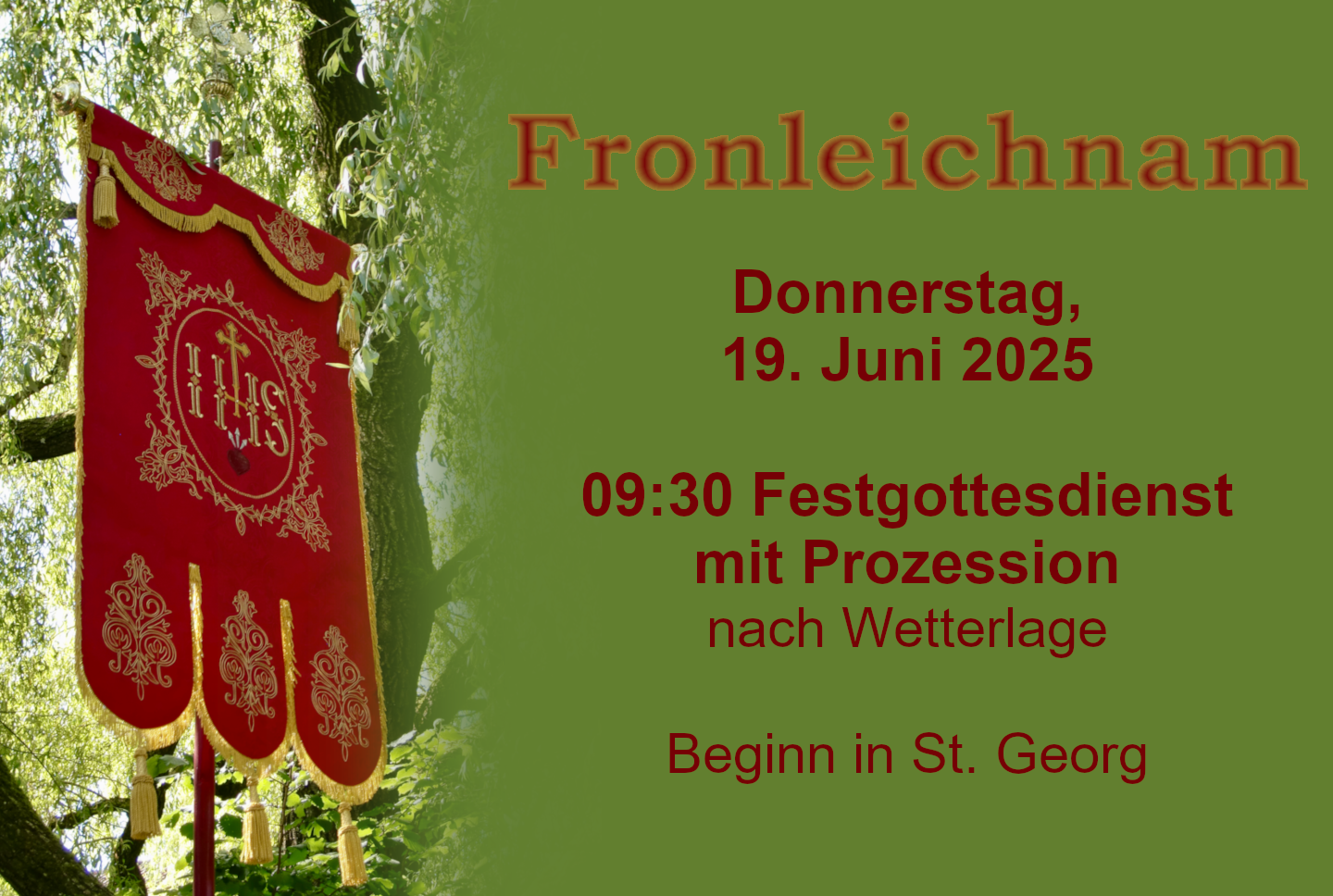 Fronleinam am 19.6.24 um 9:30 in St. Georg