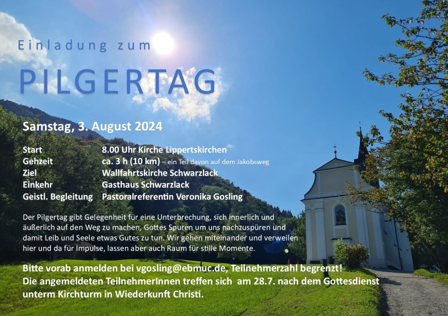Einladung zum Pilgertag am Samstag, 3. August