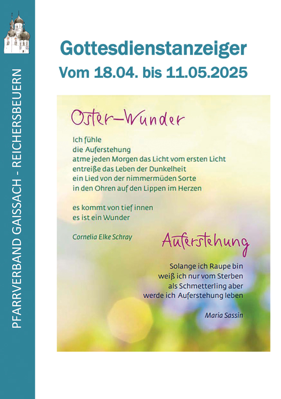 Die Titelseite des aktuellen Gottesdienstanzeigers