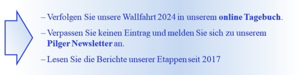 Hinweise zum Pilger Tagebuch