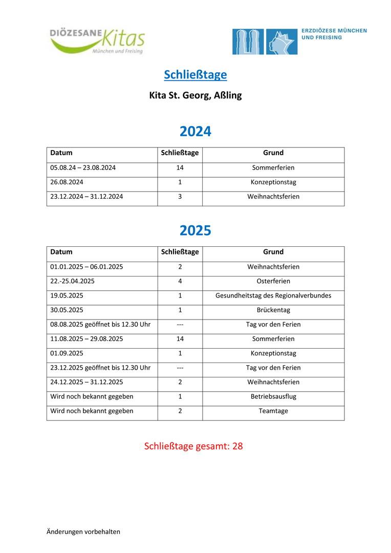 Schließplan
