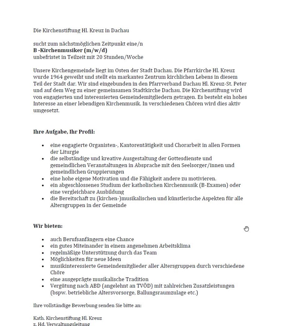 Stellenausschreibung