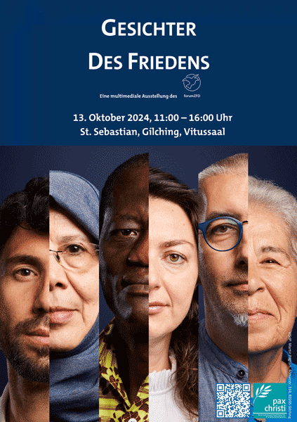 Plakat zur Ausstellung Gesichter des Friedens