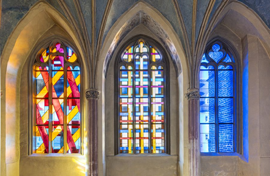 Drei von Sean Scully gestaltete Kirchenfenster in Sankt Martin in Landshut
