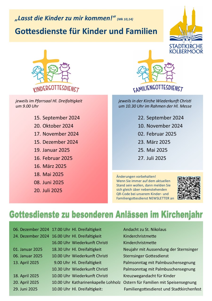 Übersicht aller Angebote für Kinder und Familien 2024/2025
