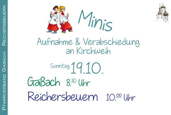 Hinweis zur Aufnahme und Verabschiedung der Ministranten an Kirchweih