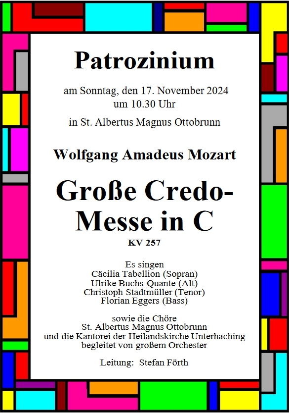 Plakat Choraufführung zum Patrozinium 2024