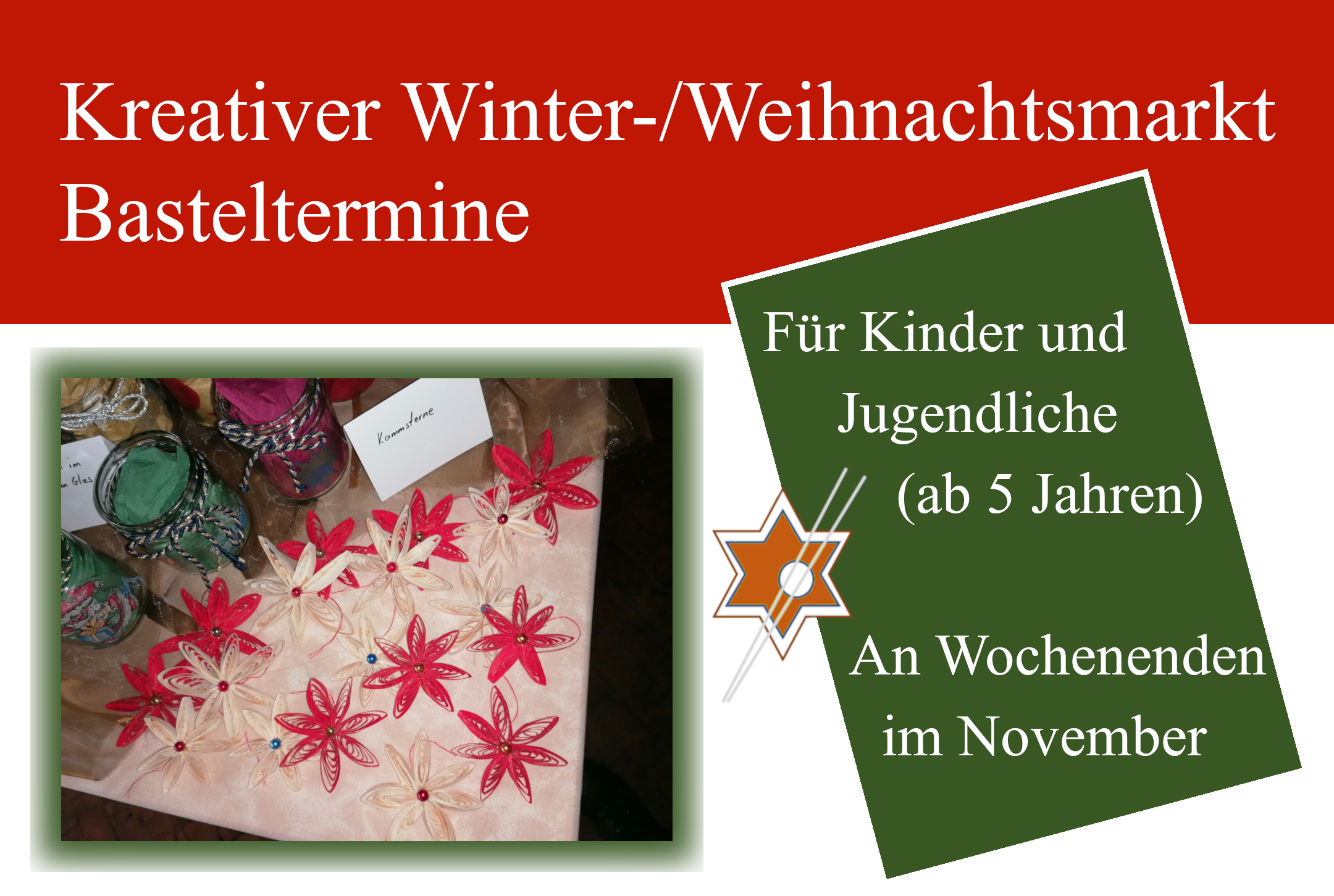 Basteltermine Weihnachtsbasar