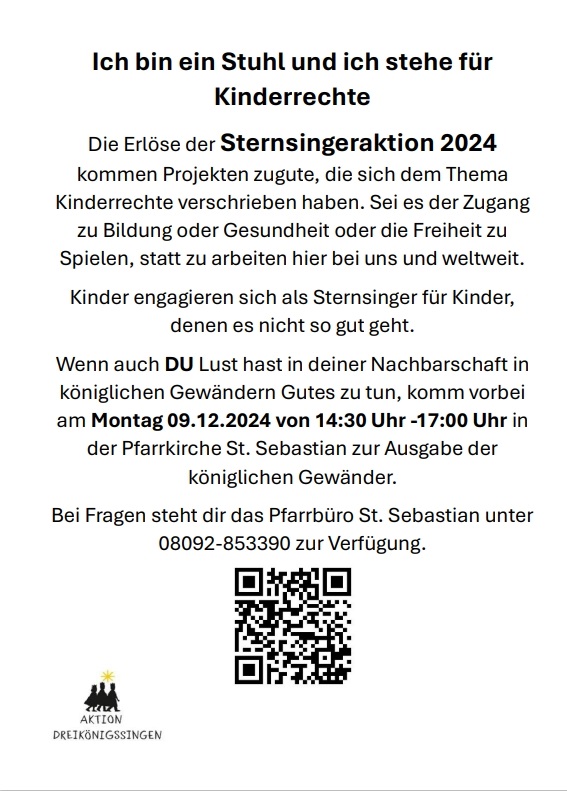 Ich bin ein Stuhl und ich sehe für Kinderrechte