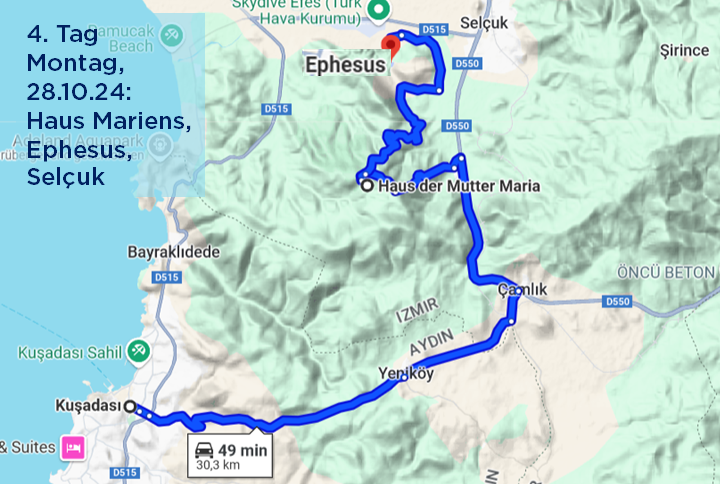 Pfarreireise 2024 Tag 4 Karte