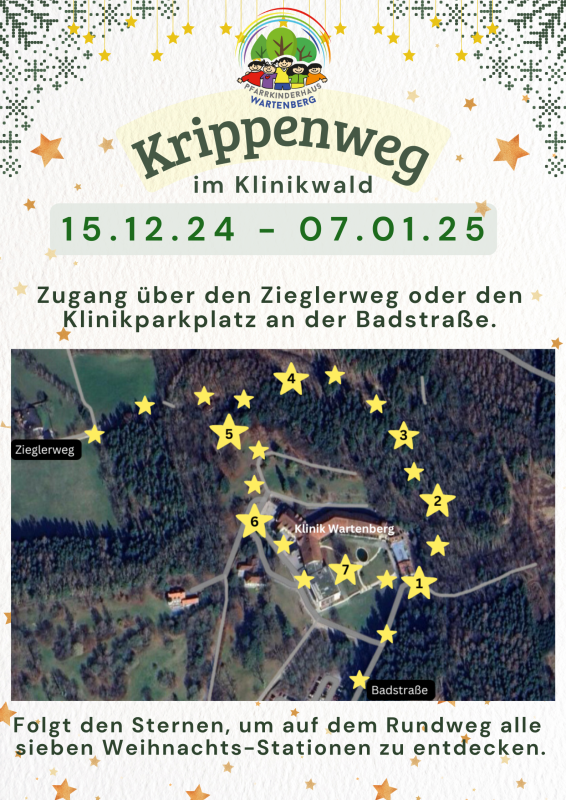 Lageplan mit den Krippenwegstationen