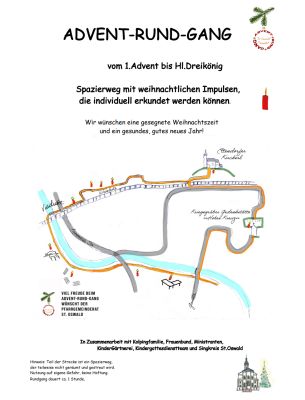 Plakat für den Advent-Rund-Gang in Traunstein 2024