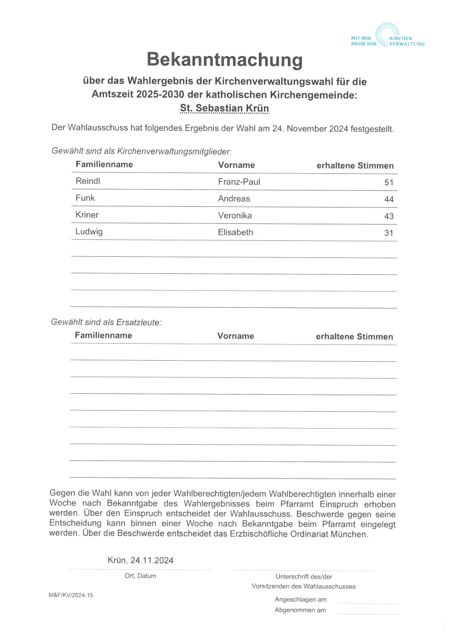 Bekanntmachung