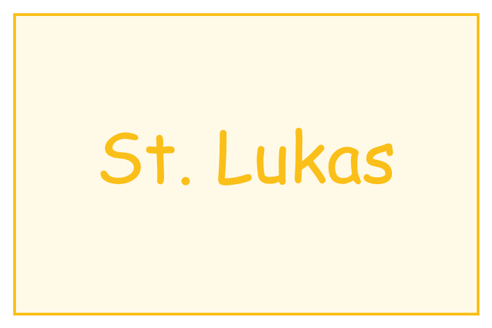 Hellgelbe Schaltfläche mit Aufschrift: St. Lukas