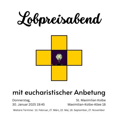 Logo Lobpreisabend mit Überschrift und Daten 2025