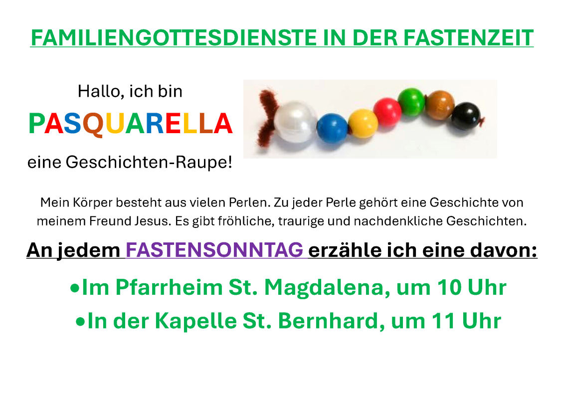 Familiengotetsdienste in der Fastenzeit