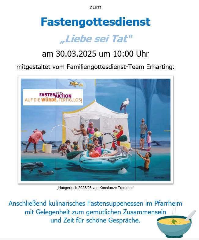 Einladung Fastengottesdienst mit anschließendem Fastensuppenessen