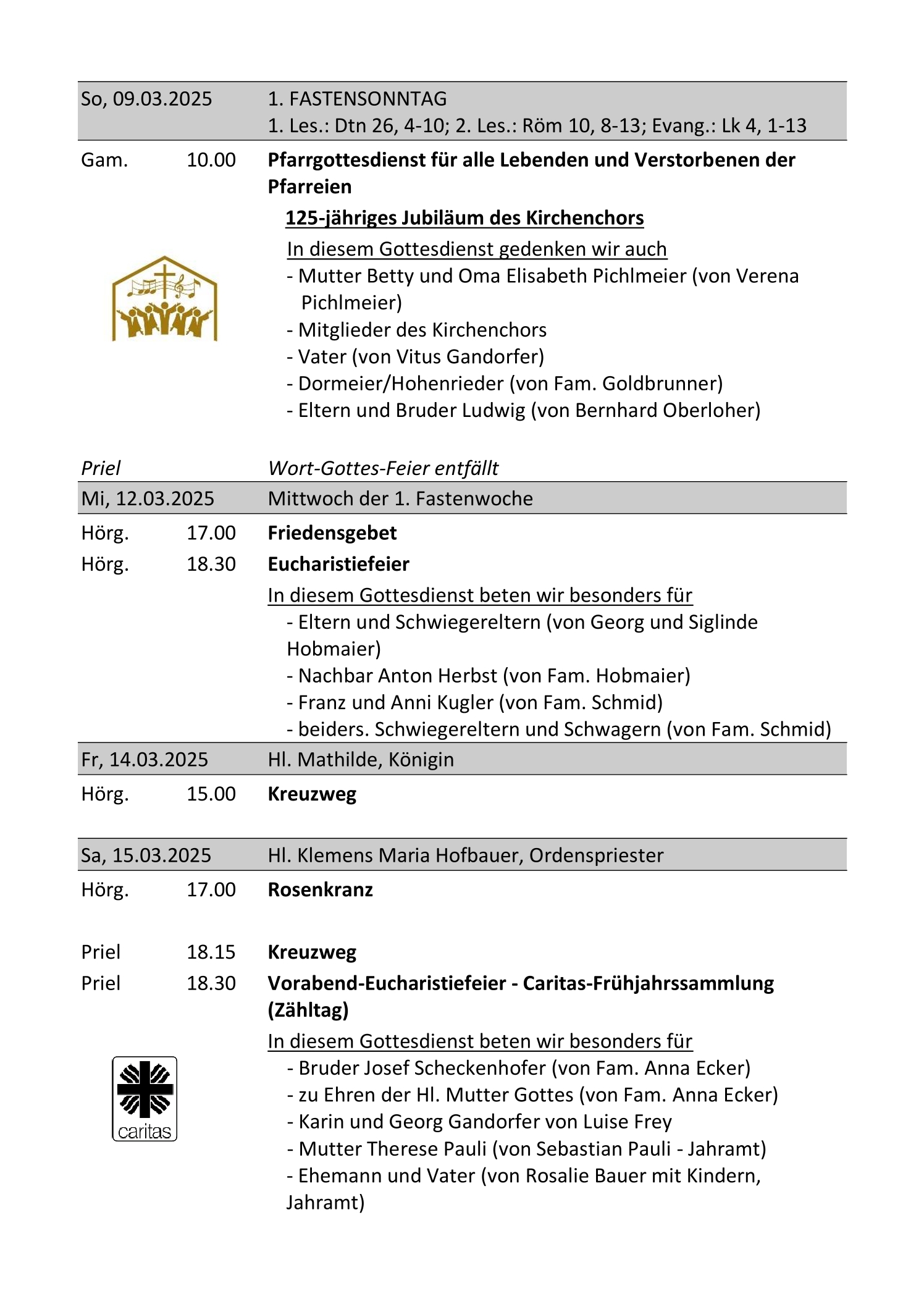 Gottesdienstordnung Pfarrverband Hörgertshausen Gammelsdorf vom 28.02.2025 bis 06.04.2025 Seite 4