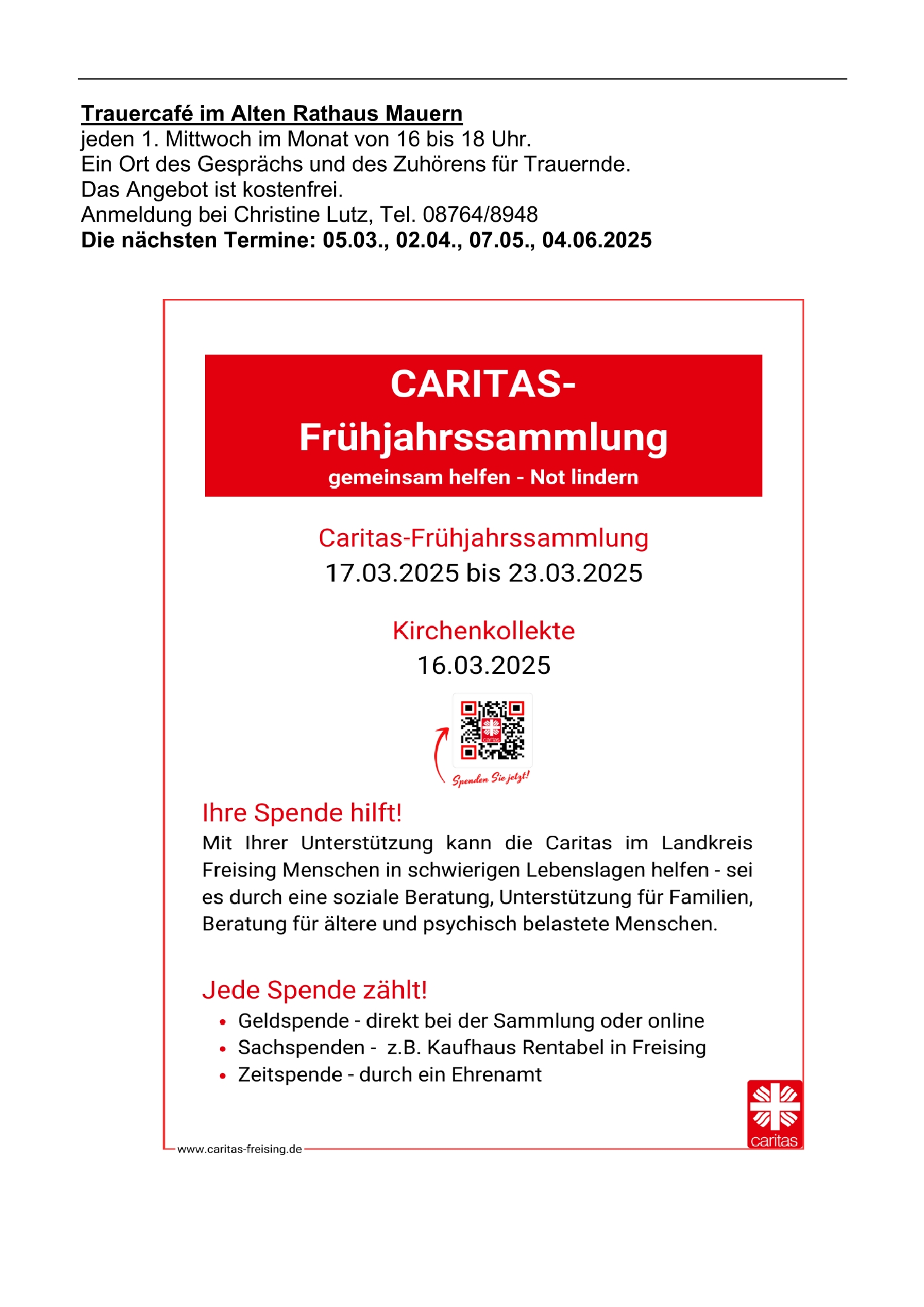 Pfarrnachrichten Hörgertshausen Margarethenried vom 03.02.2025 bis 06.04.2025 Seite 5