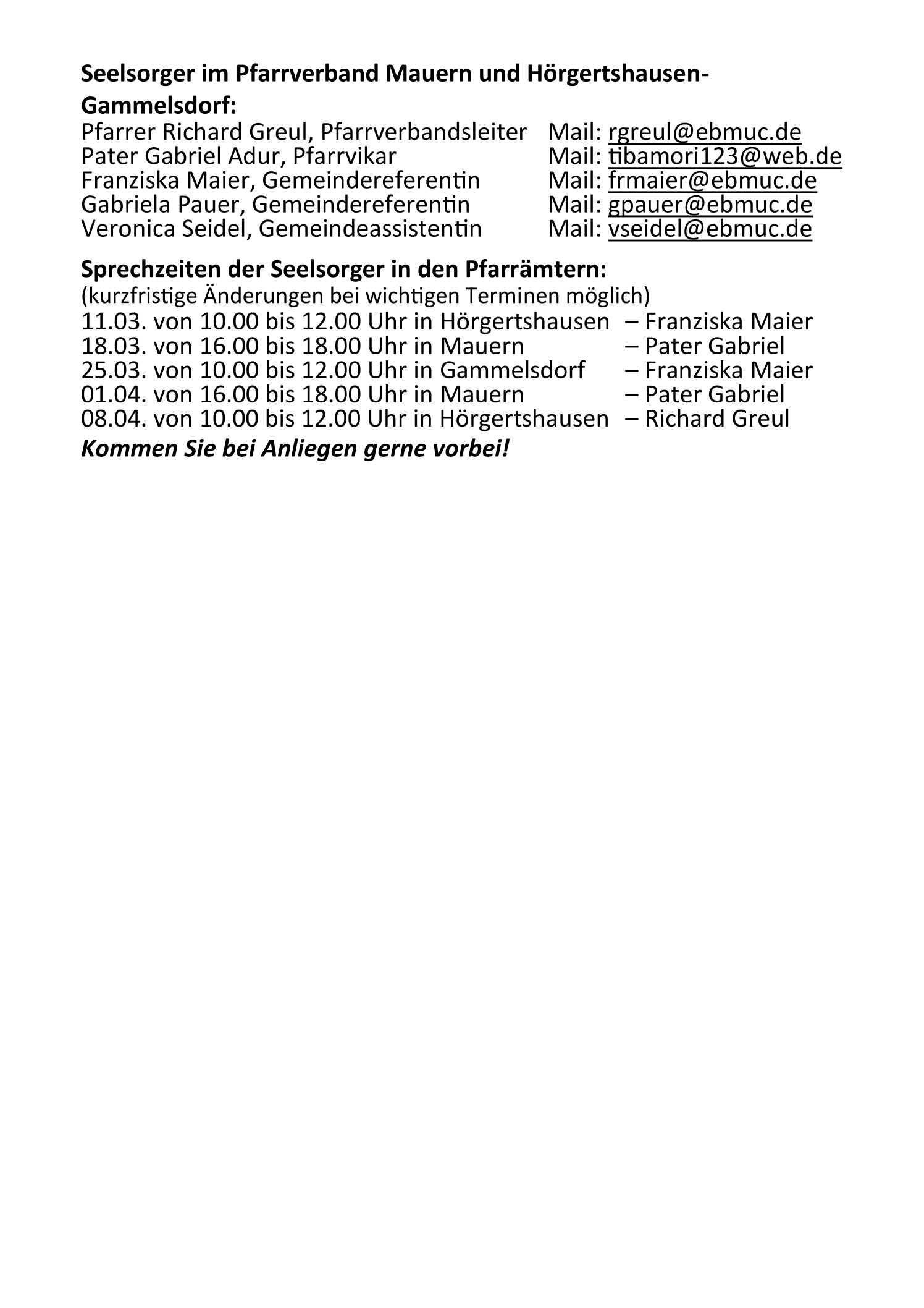 Pfarrnachrichten Hörgertshausen Margarethenried vom 03.02.2025 bis 06.04.2025 Seite 6