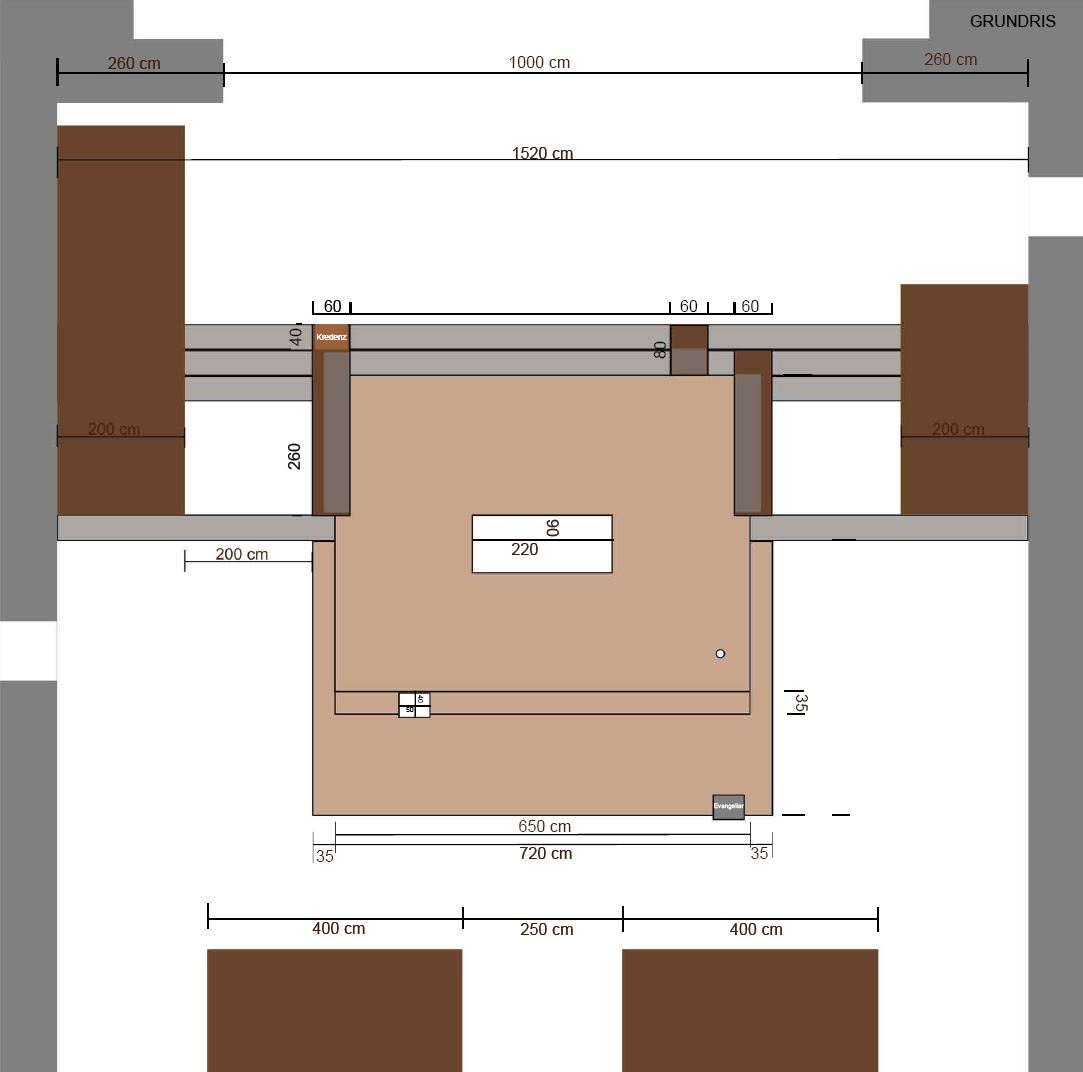 Der Grundriss des neu gestalteten Altarraums