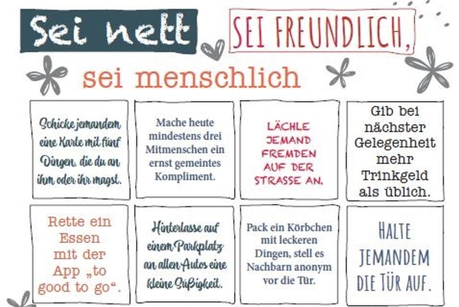 Plakat "40 Acts of Kindness"