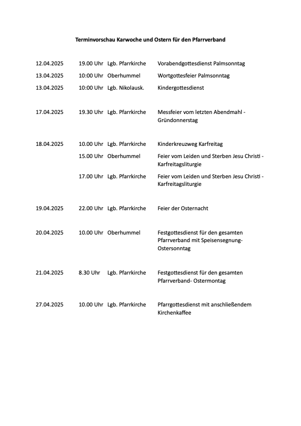 Terminvorschau für den PV Langenbach 02_2025