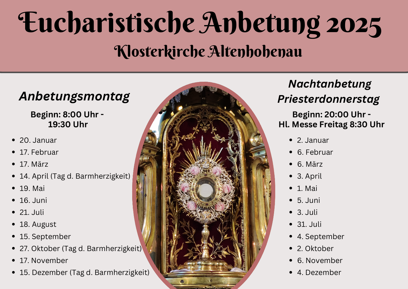 Eucharistische Anbetung Altenhohenau