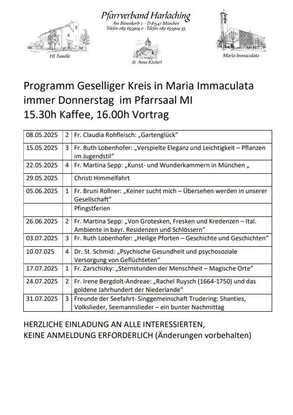 Geselliger Kreis Sommer 2025