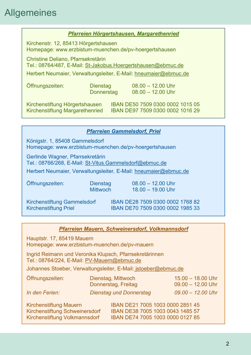 Pfarrblatt für die Pfarrverbände Hörgertshausen-Gammelsdorf und Mauern 05. April bis 04. Mai 2025 Seite 02