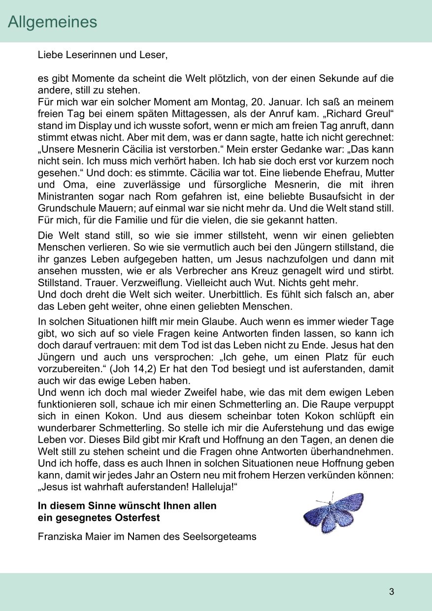 Pfarrblatt für die Pfarrverbände Hörgertshausen-Gammelsdorf und Mauern 05. April bis 04. Mai 2025 Seite 03