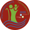 rote Christophorusplakette mit Pfarrverbandslogo und der Jahreszahl 2025