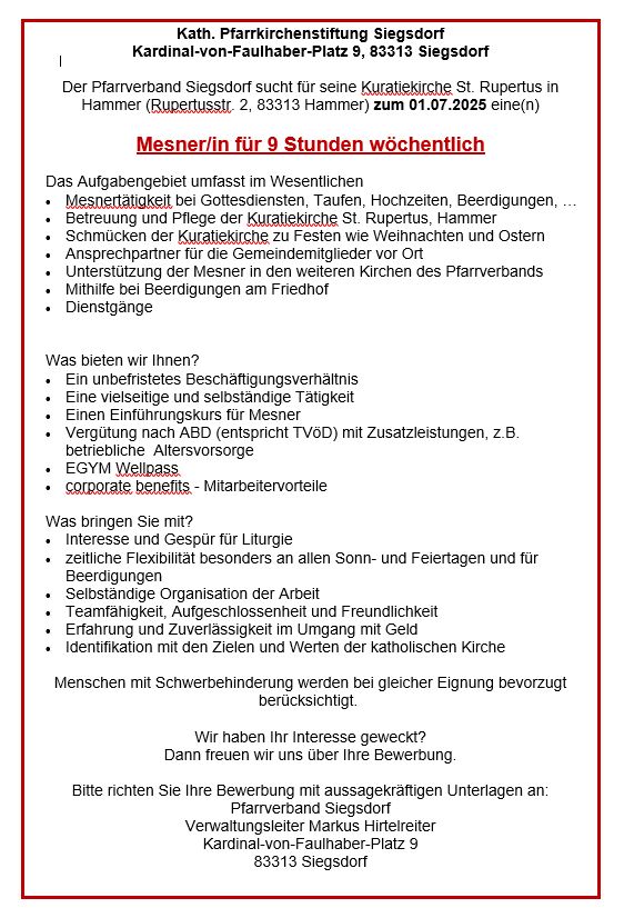 Stellenanzeige